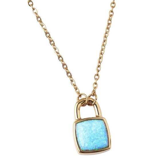 Taylor Swift Opalite Lock Necklace Life Of A Showgirl In Hand Free Ship W/ Box - Picture 3 of 4